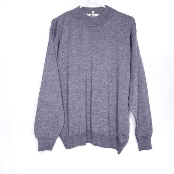 Vintage Gray Mock Neck Lightweight Slouchy Pullover Sweater Women's Size Large - Picture 1 of 7